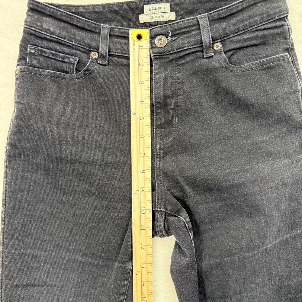 L.L. Bean Jeans Womens 8P Black Classic Fit Straight Leg Stretch Denim - Picture 5 of 12